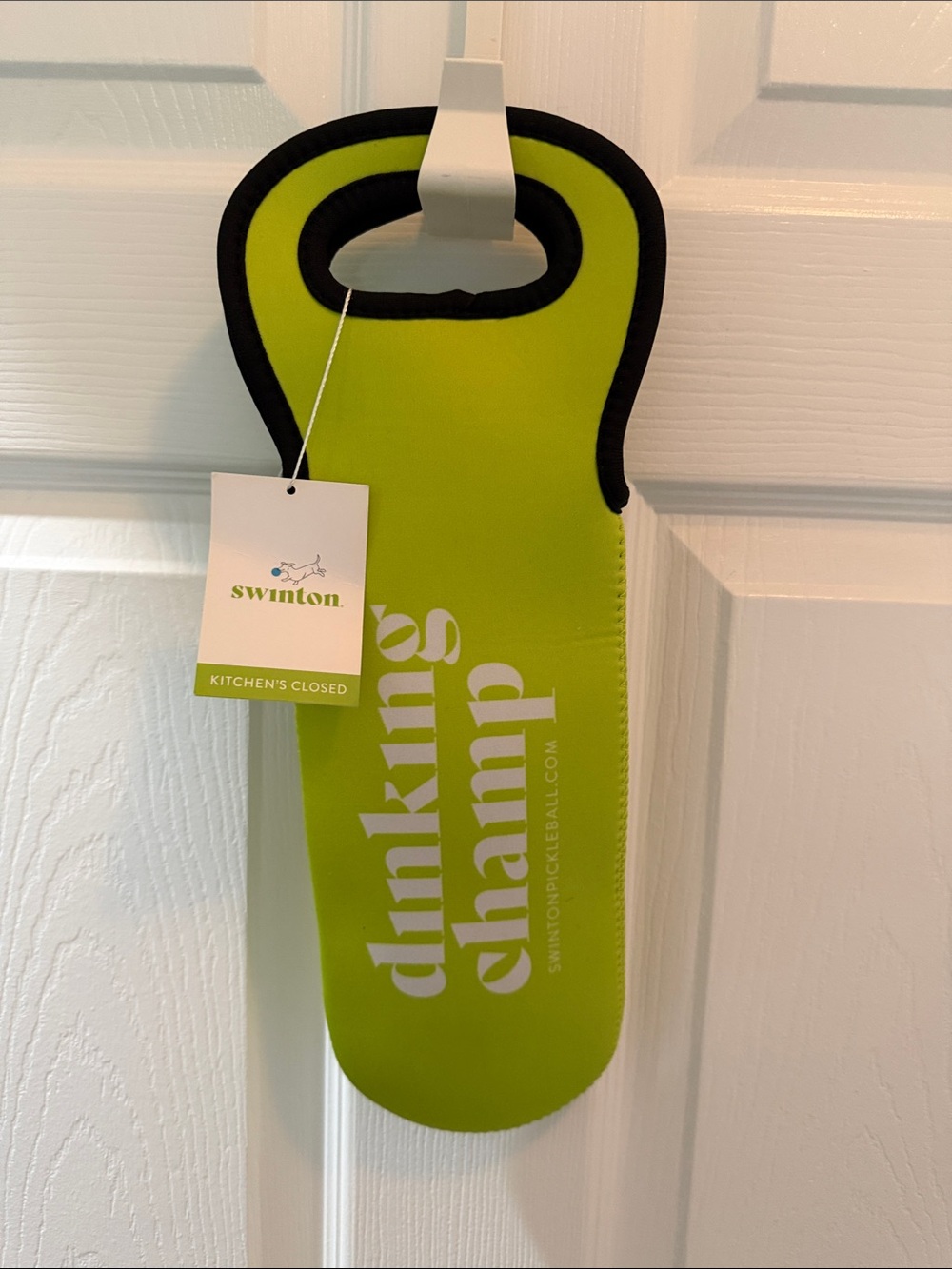 NWT Swinton Lime Green Neoprene PICKLEBALL Wine Bottle Carrier